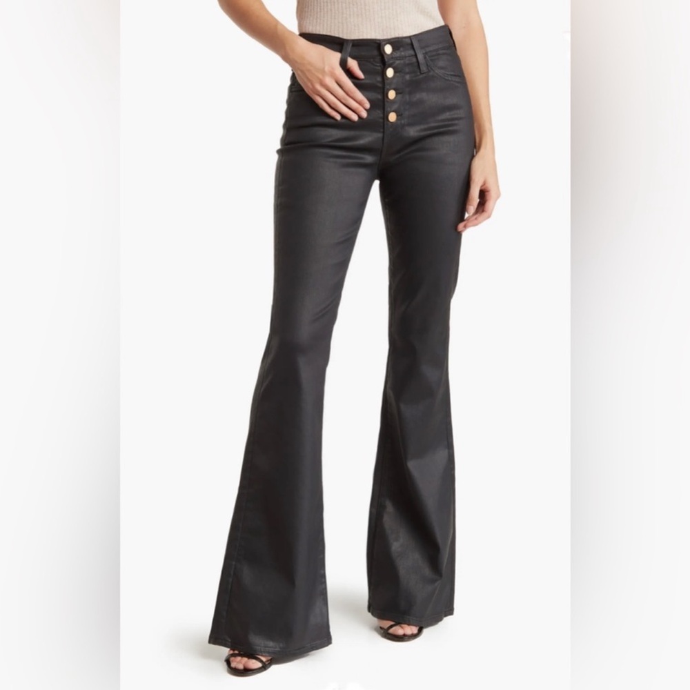 AG Quinne High Rise Flare Leg Faux Leather Flare Jeans NWOT